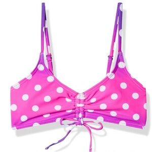 Kanu Surf Girls Pink and Purple Polka Dot Bikini Top
